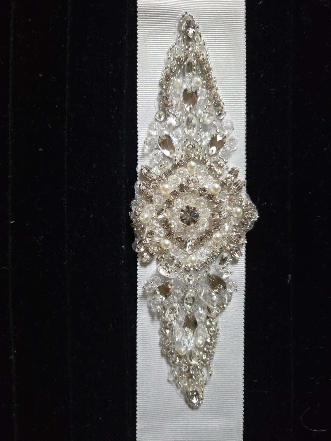 Kitty Chen Ivory Embellished Bridal Belt - Size 8 - photo 2
