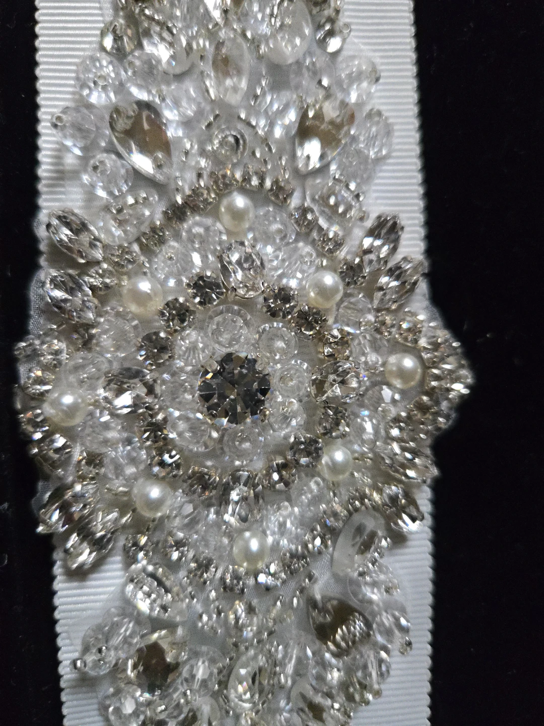 Kitty Chen Ivory Embellished Bridal Belt - Size 8 - photo 3