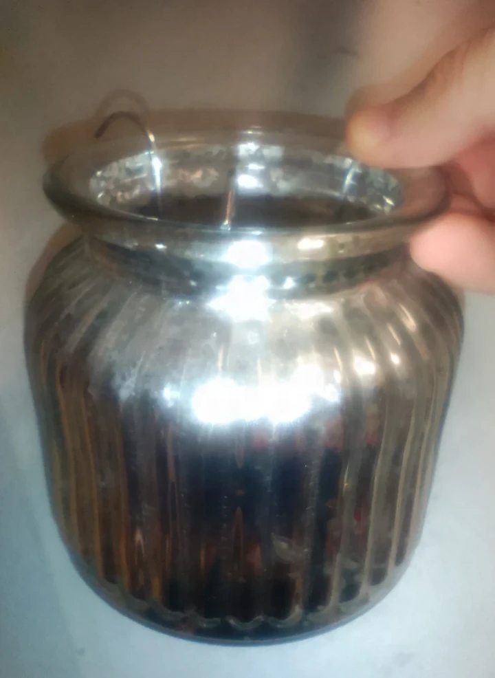 Silver Mercury Glass Candle Holder Jar - photo 2