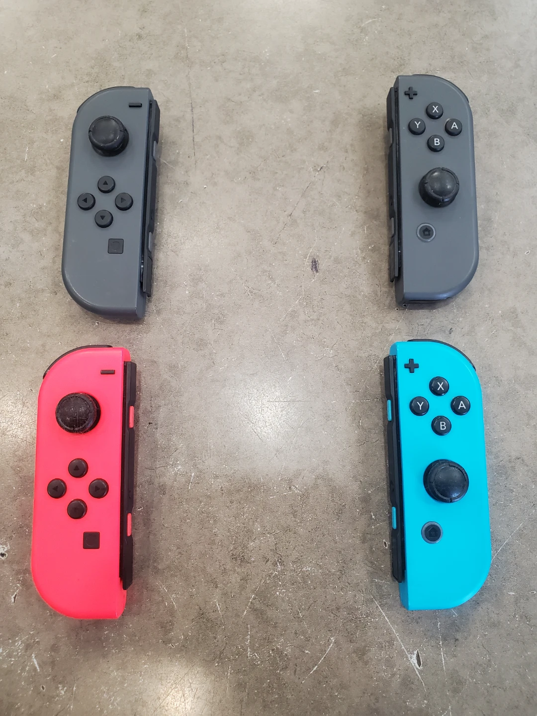 Nintendo Switch Joy-Con Controllers - 2 Grey, 1 Red, 1 Blue