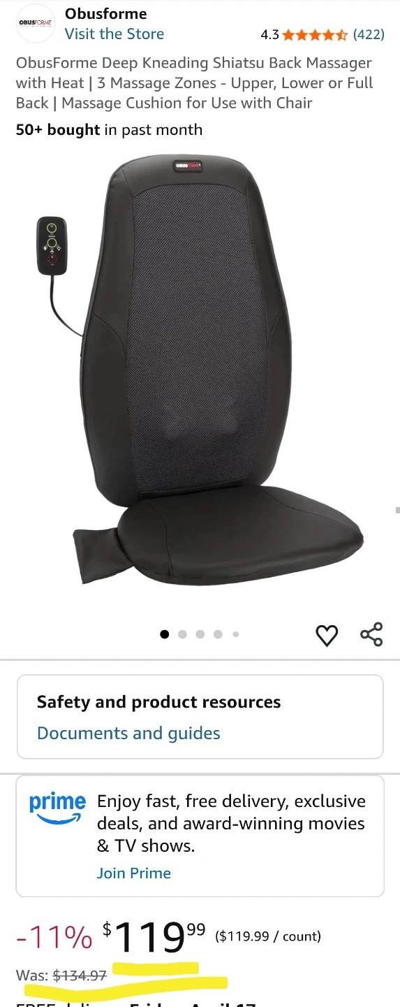 ObusForme Deep Kneading Shiatsu Back Massager with Heat | 💆‍♀️🔥✨ - photo 4