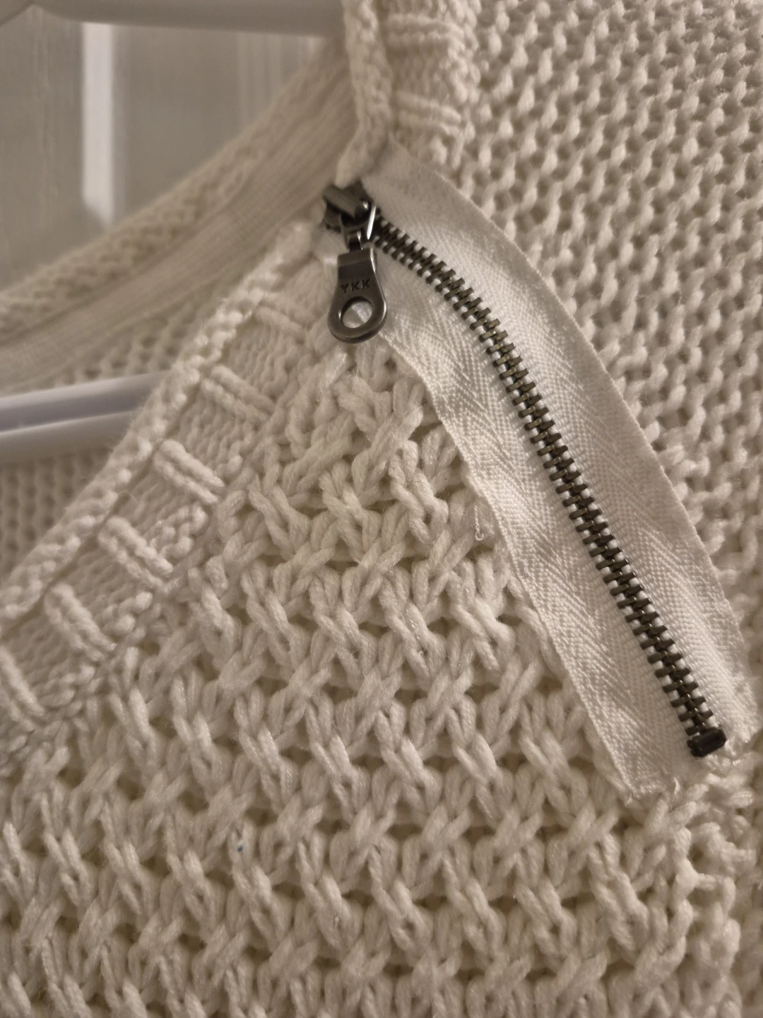 DENVER HAYES Knit Sweater with Zipper Detail - Cream - photo 4