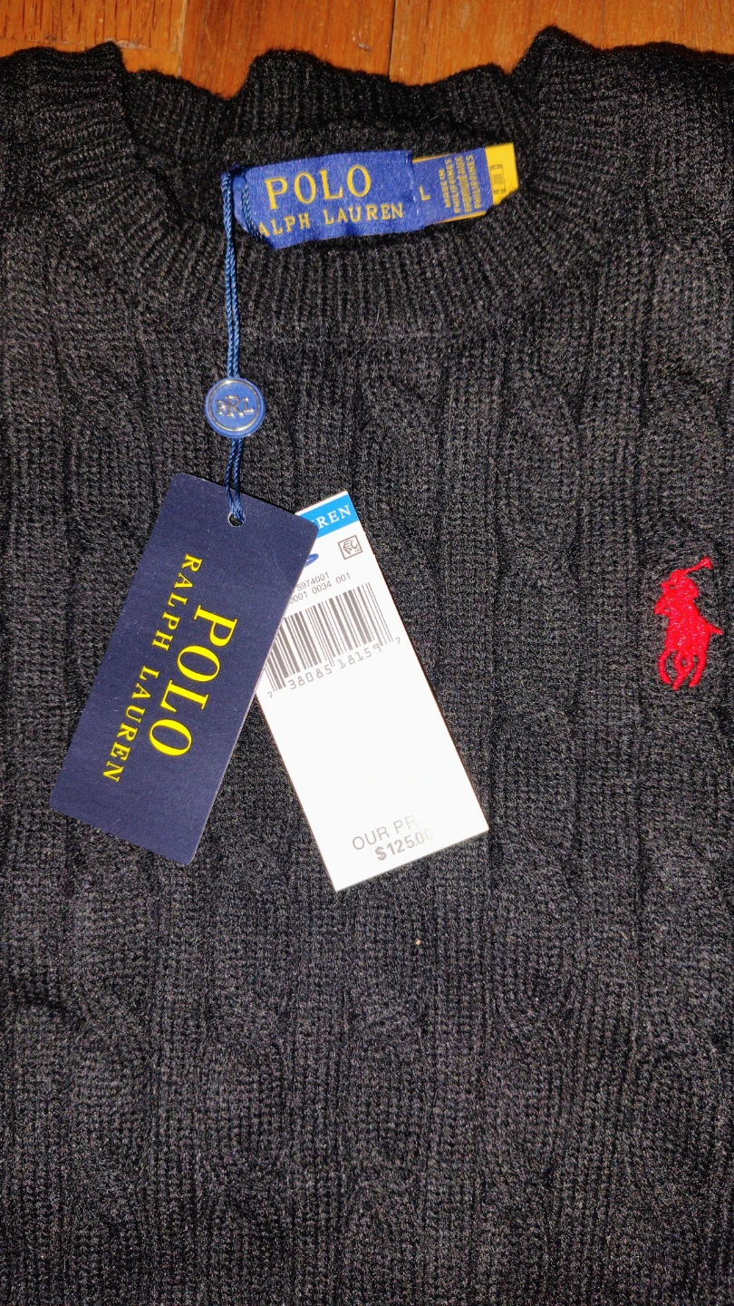 New With Tags Polo Ralph Lauren Sweater Men’s Large Black - photo 2