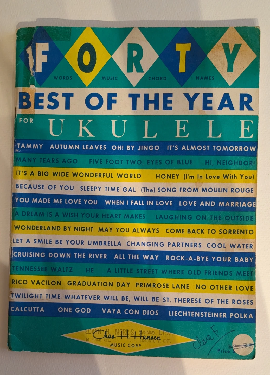 Vintage Ukulele Song Book