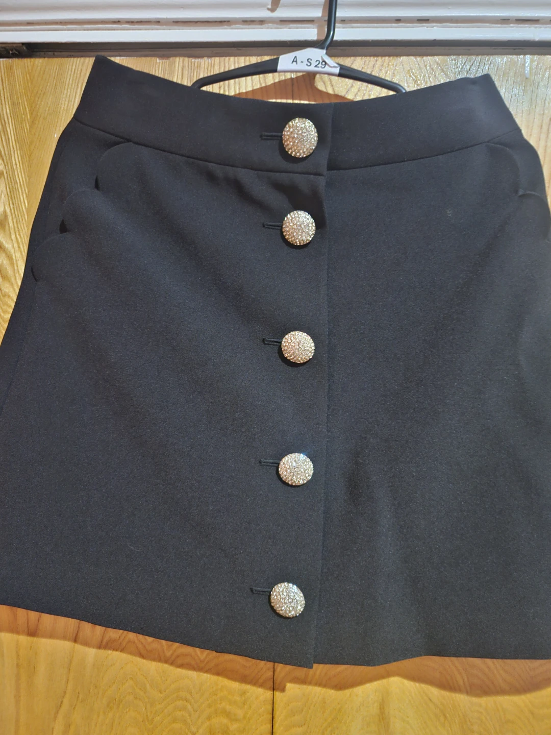 Kate Spade Black Skirt with Embellished Buttons