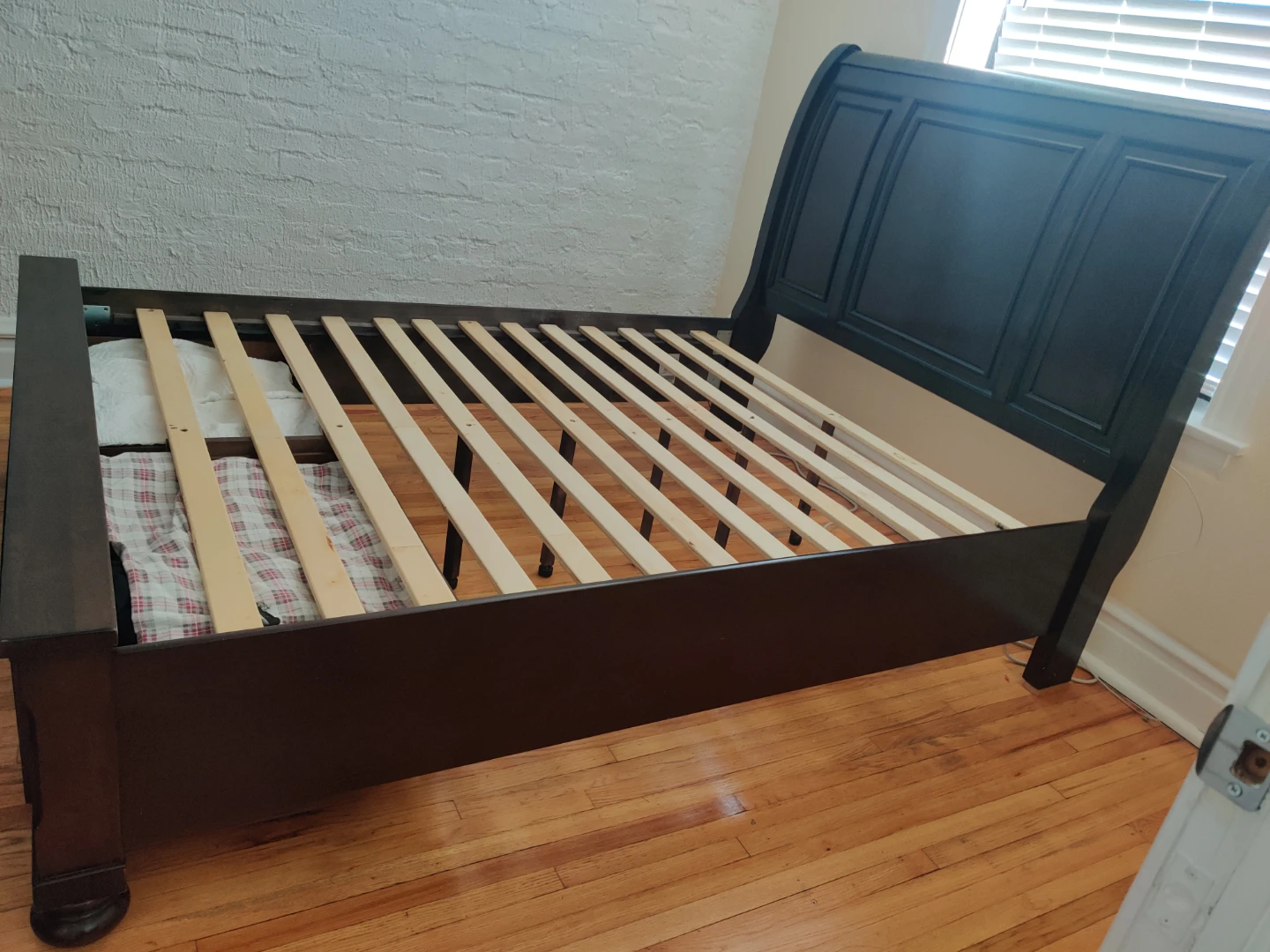 Dark Brown Sleigh Bed Frame with Storage Drawers - photo 3