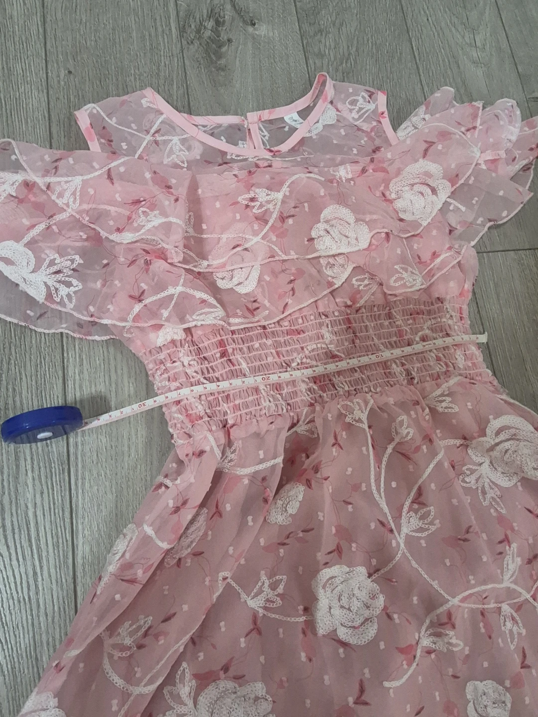 Pink Floral Dress with Ruffles - photo 4