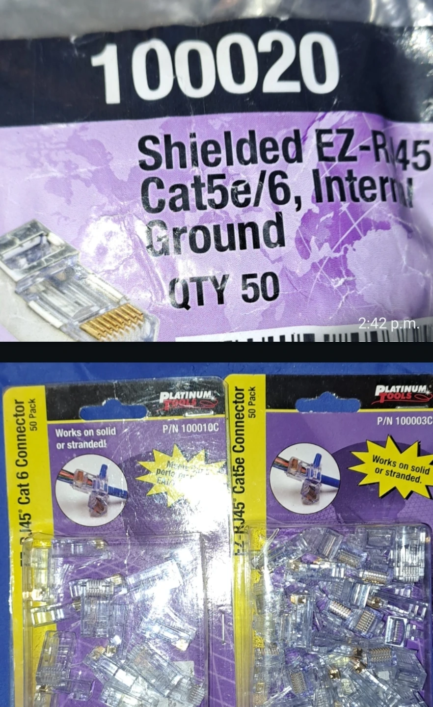 Shielded EZ-RJ45 Cat5e/6 Internal Ground Connectors QTY 50 - photo 4
