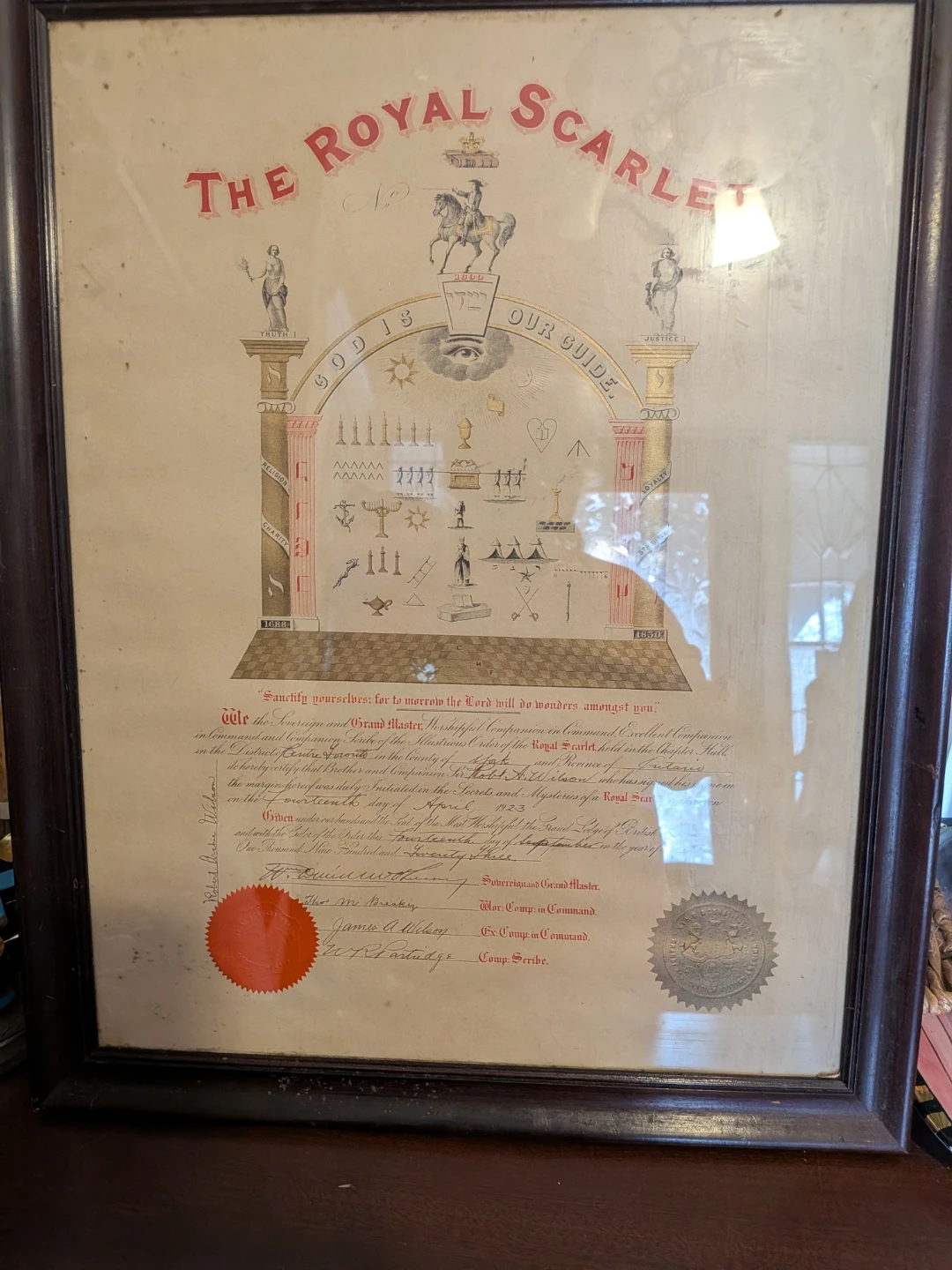 Royal Scarlet Order Certificate - 1923 - photo 3