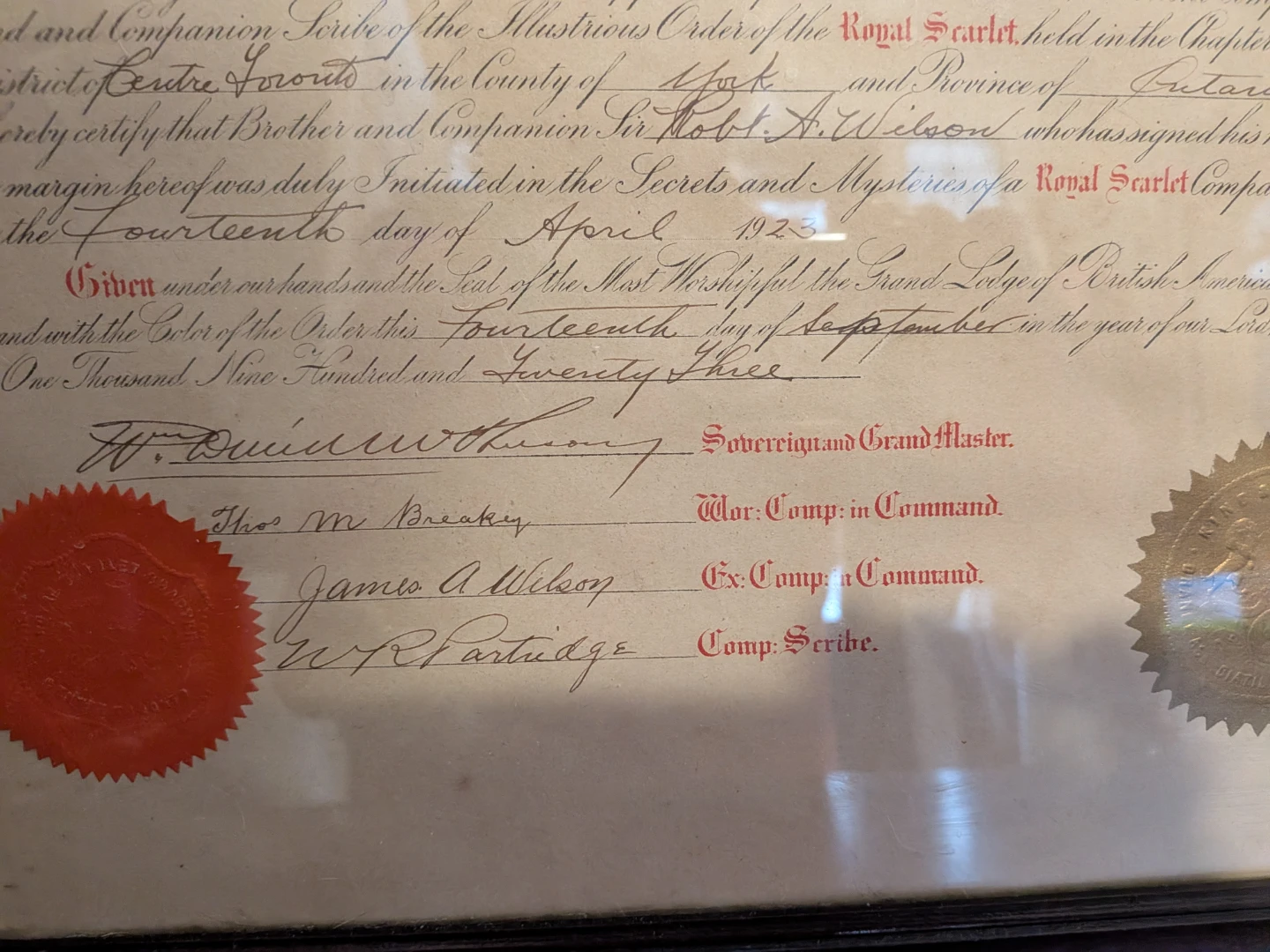 Royal Scarlet Order Certificate - 1923 - photo 4