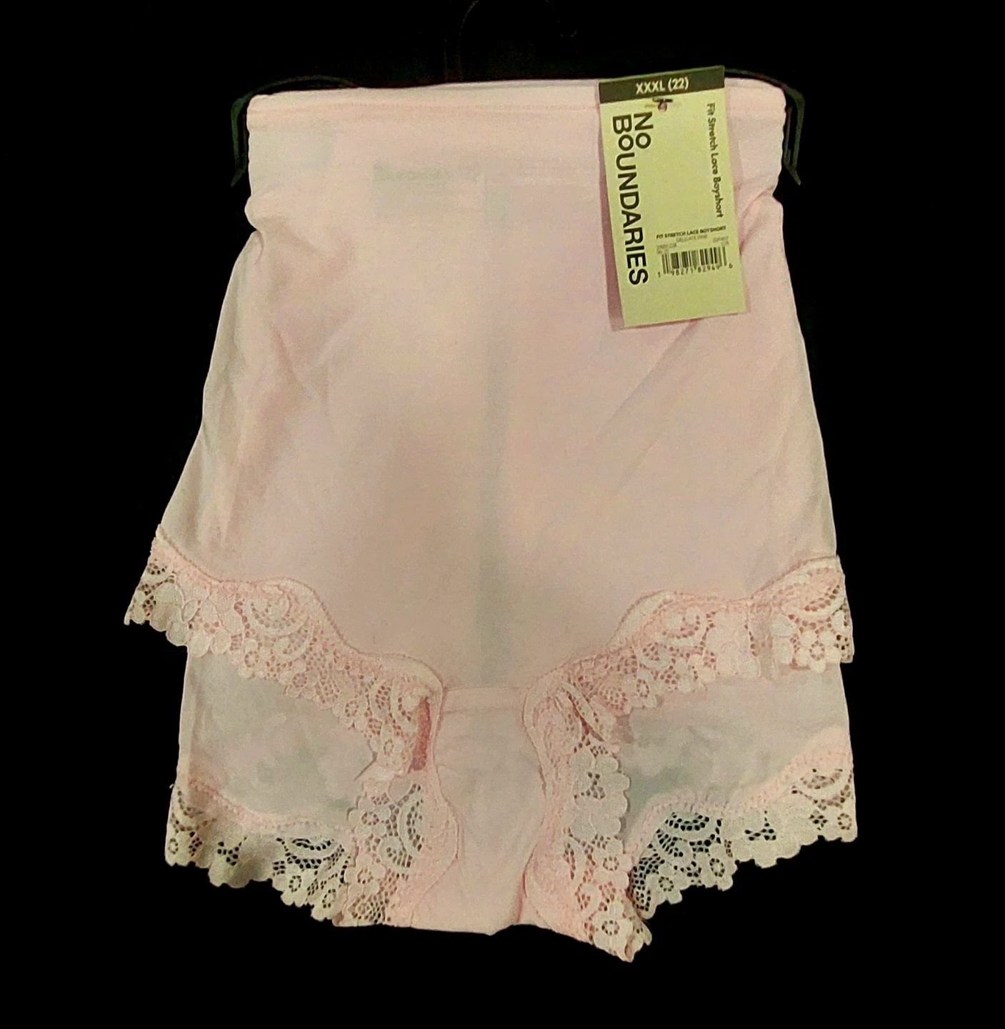 No Boundaries Pink Lace Trim High-Waist Briefs XXXL