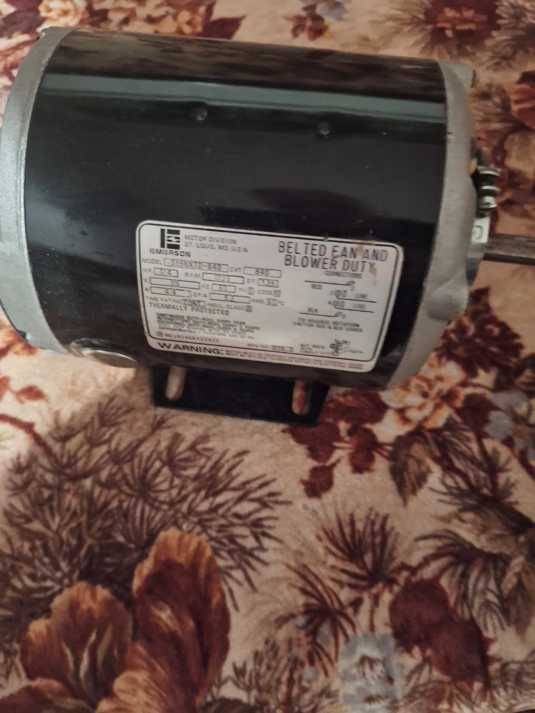 Emerson Belted Fan and Blower Duty Motor