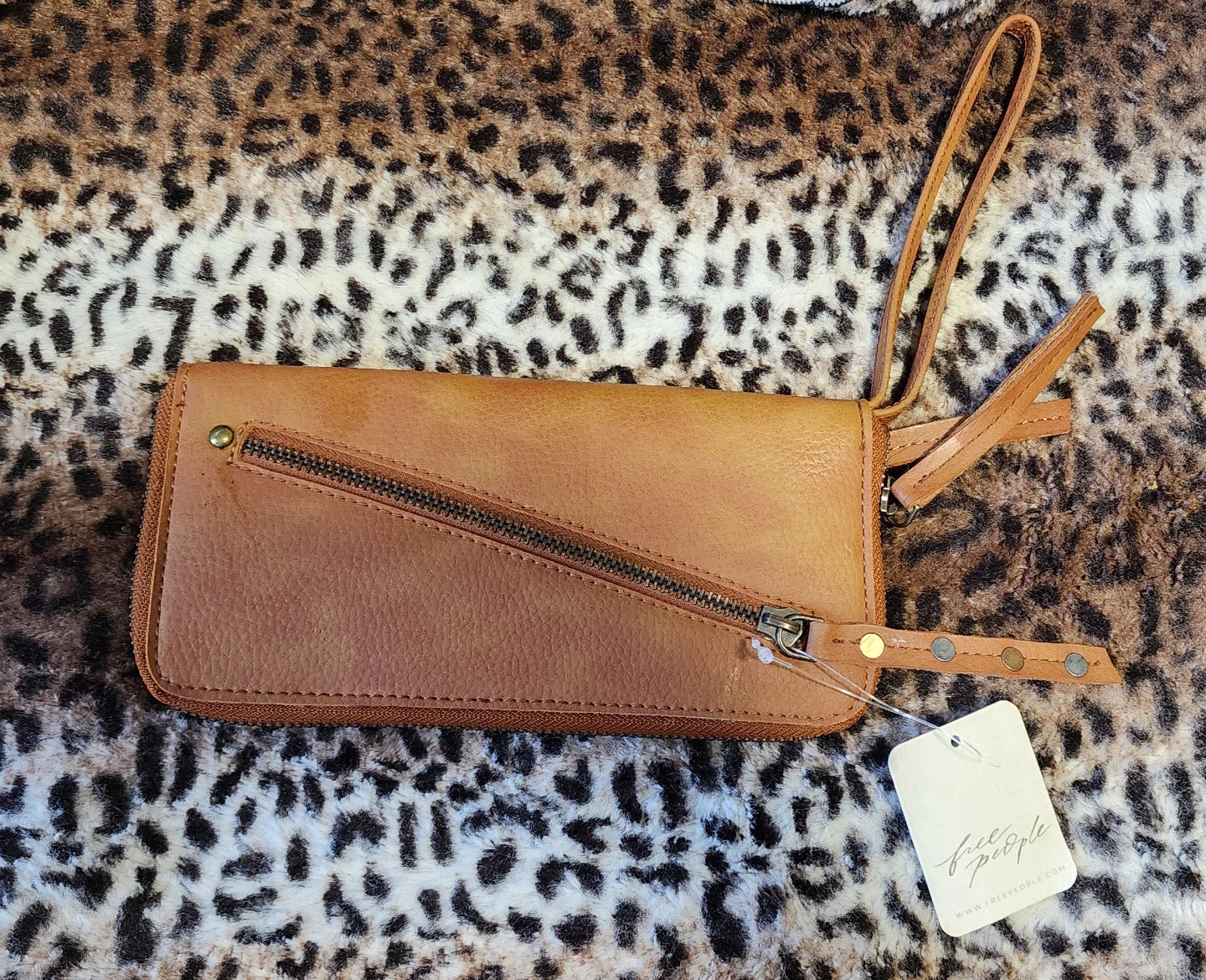 Free People Vegan Leather Wristlet Wallet