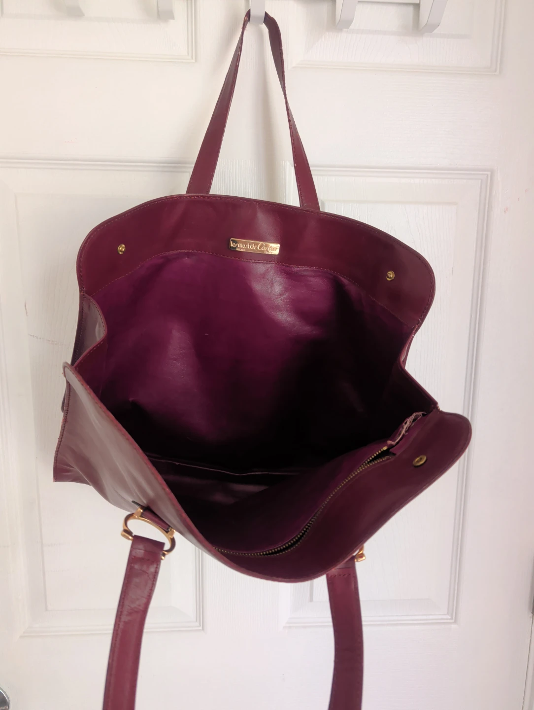 Burgundy Leather Tote Bag by Cartier - photo 3