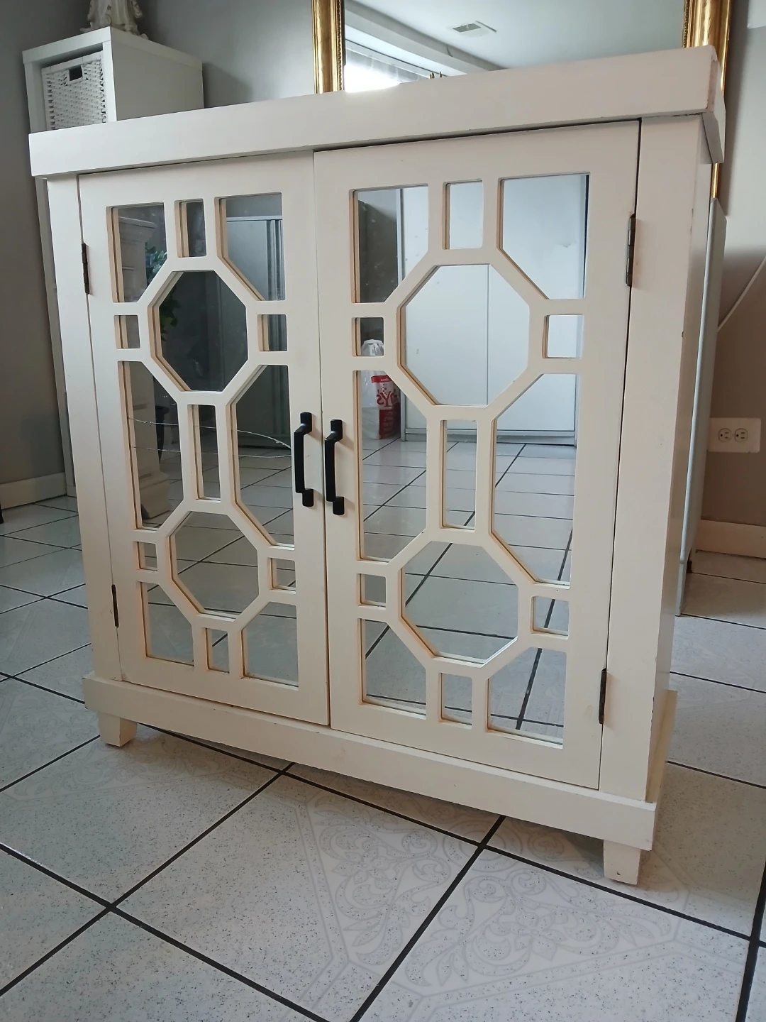 Storage wooden console 2 Mirrored doors Cabinet - photo 5
