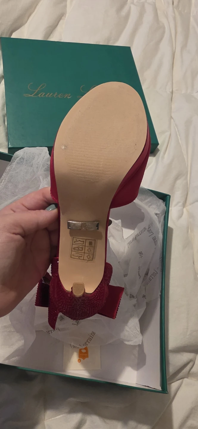 Women's Red Satin Heels Size 6.5