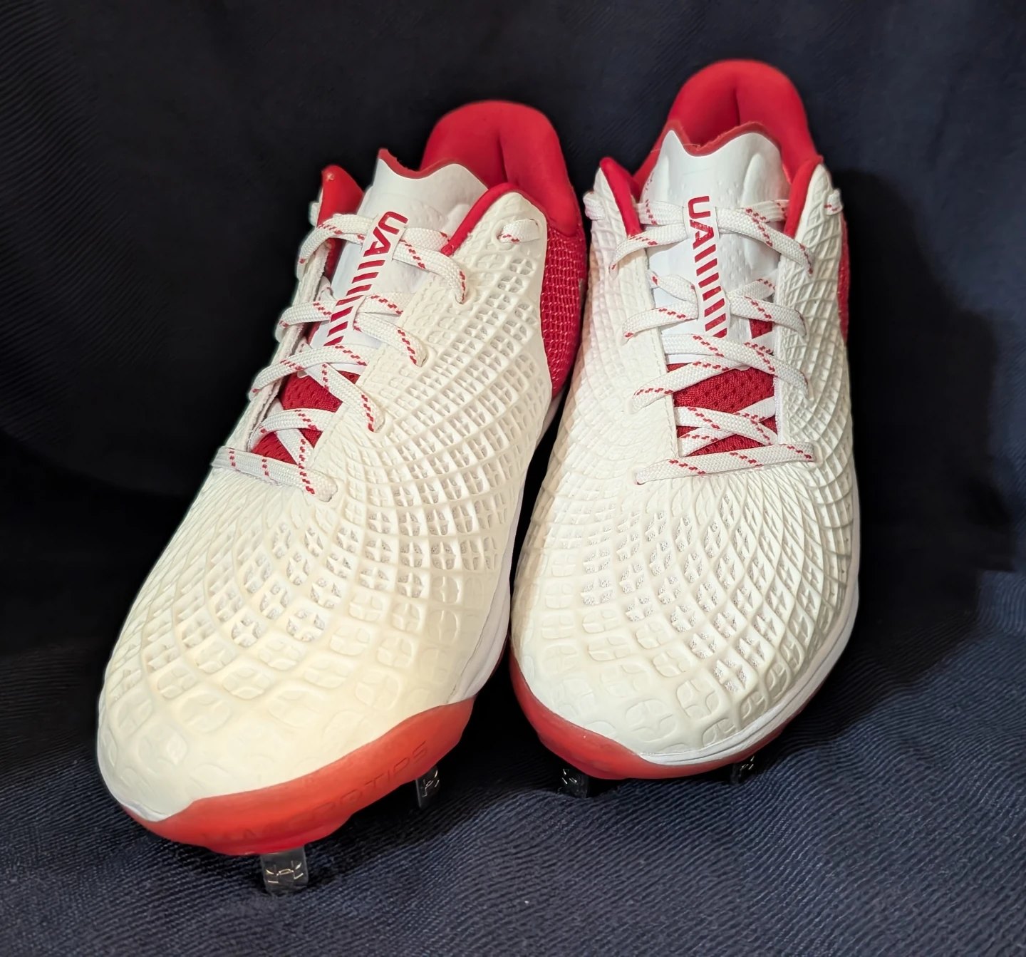 Under Armour Baseball Cleats Red White Size 10