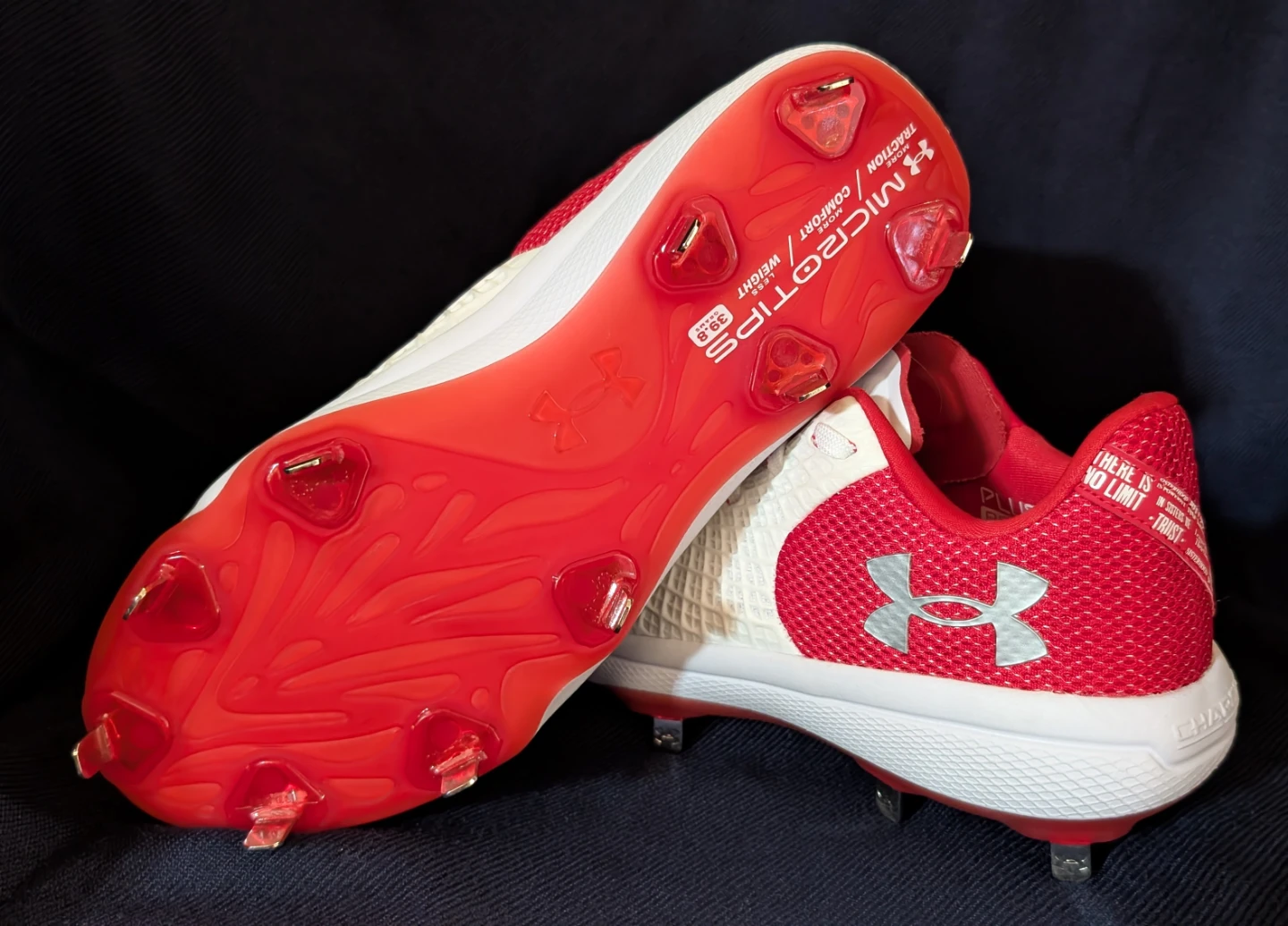 Under Armour Baseball Cleats Red White Size 10 - photo 3
