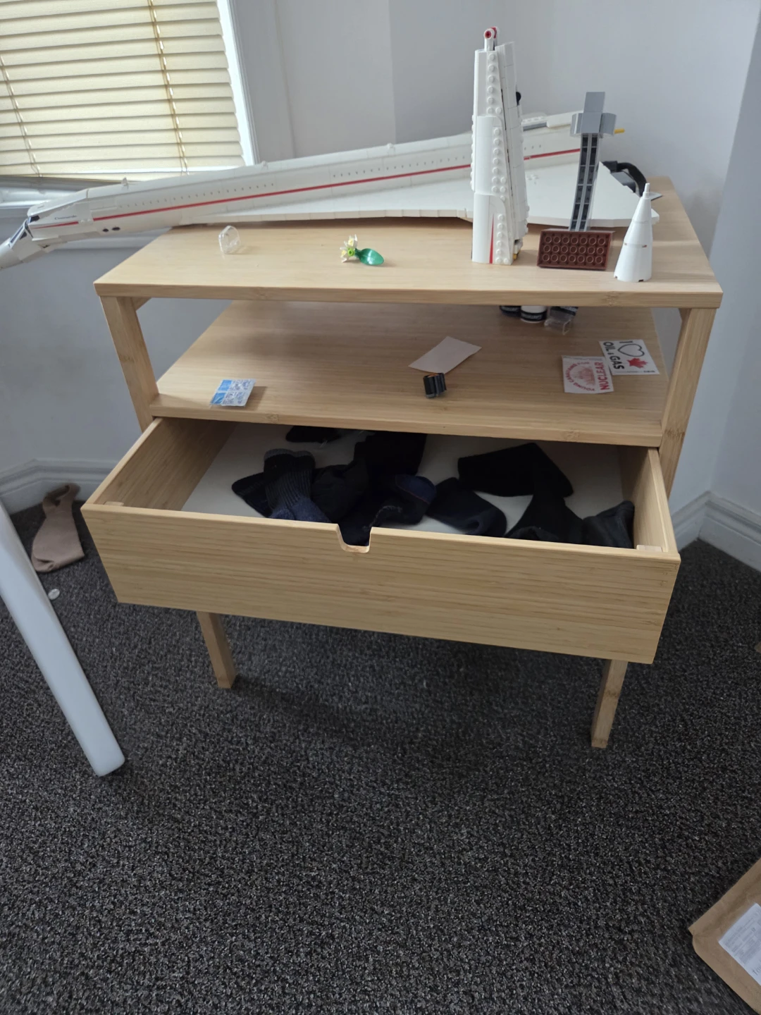 Bamboo shelf and table