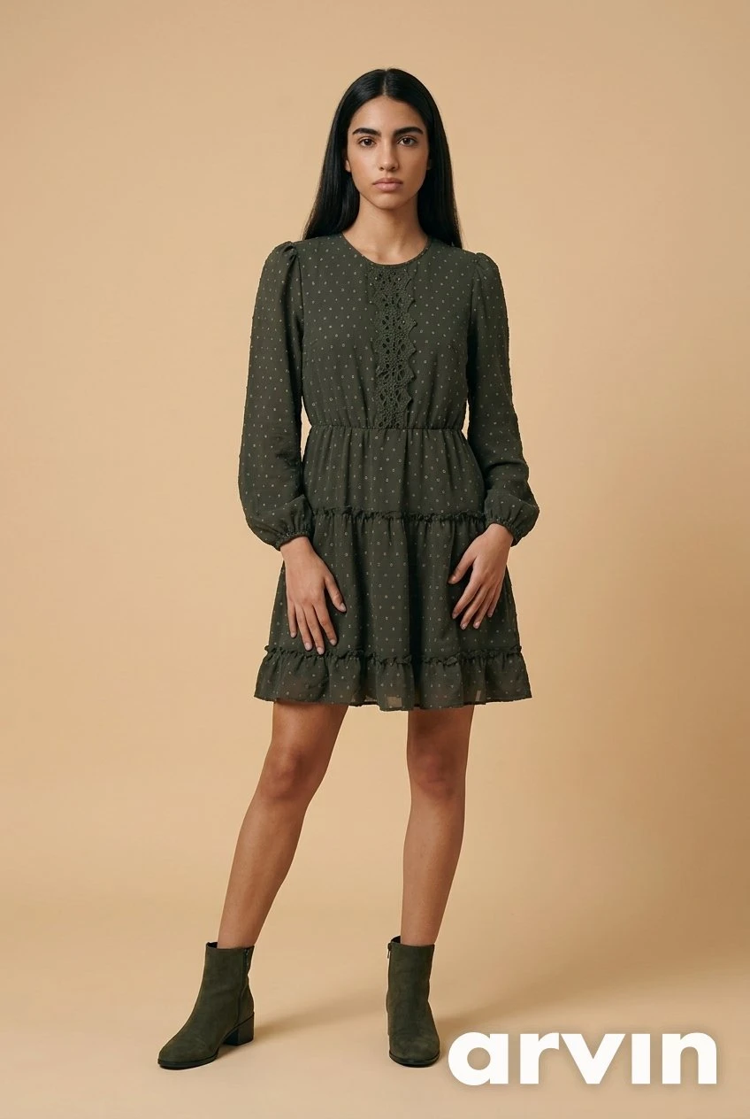 Arvin Women's Green Textured Mini Dress - photo 2