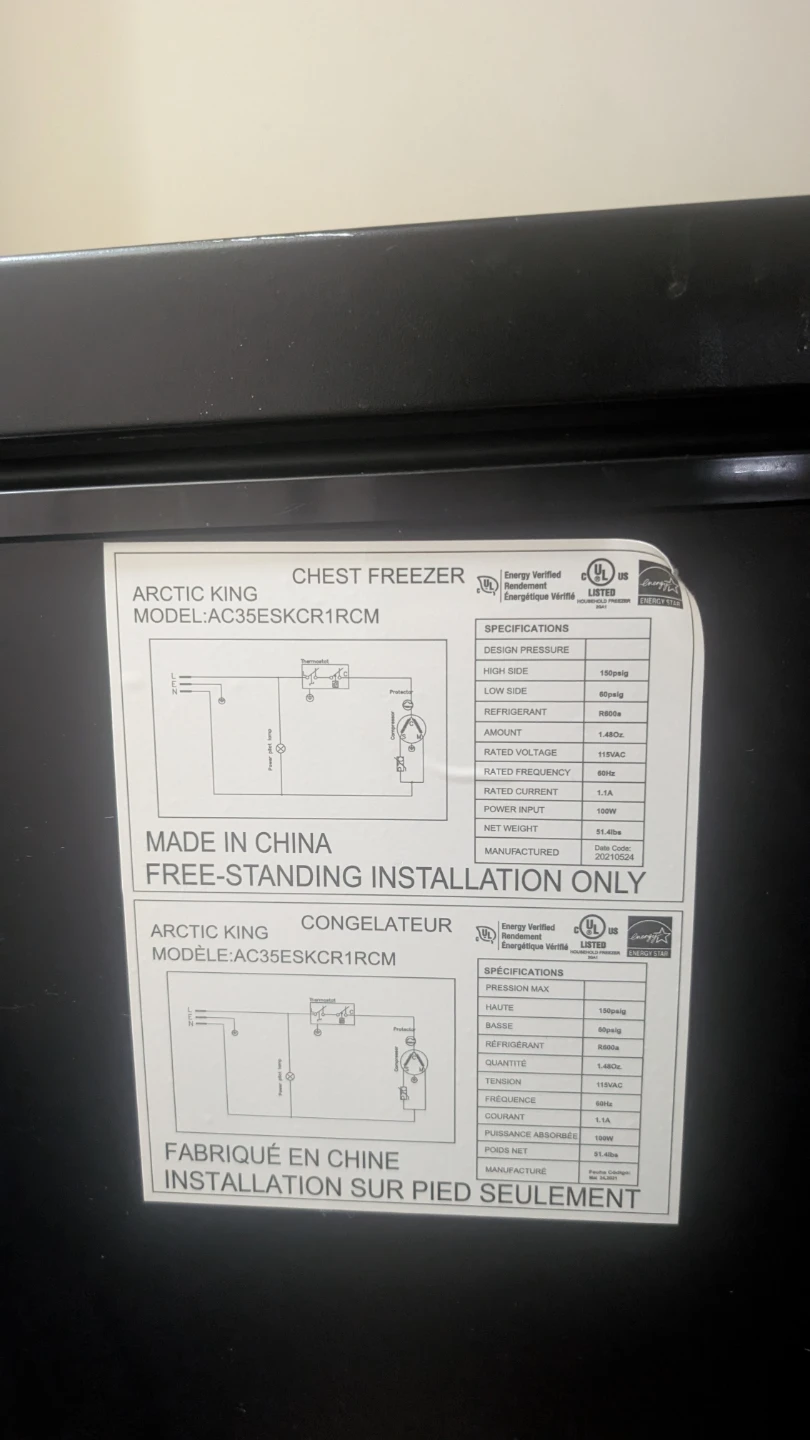 3.5 cubic inch Arctic King Deep Freeze - photo 2
