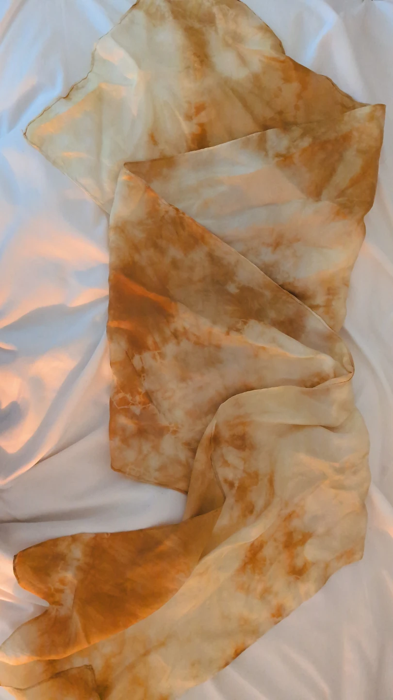 Hand Tie-Dyed Silk Scarf - photo 3
