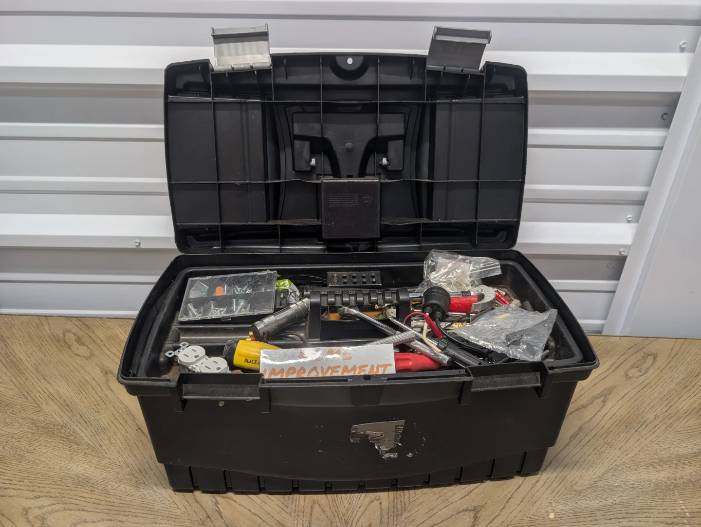 Black Plastic Toolbox with Assorted Tools - photo 2