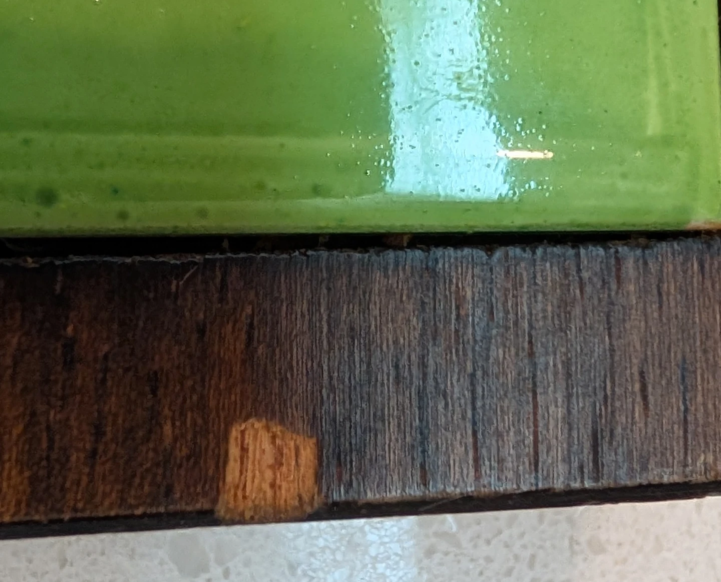 Vintage Hardwood serving tray with tiles - photo 3