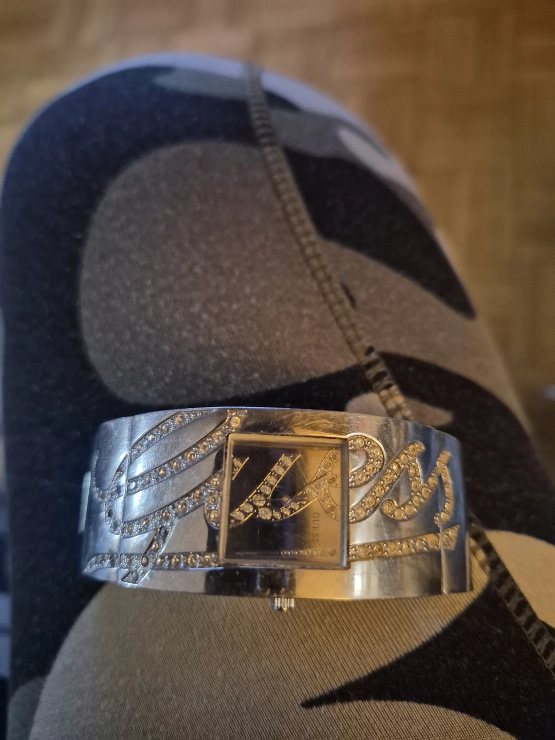 Guess Women's Rhinestone Cuff Watch