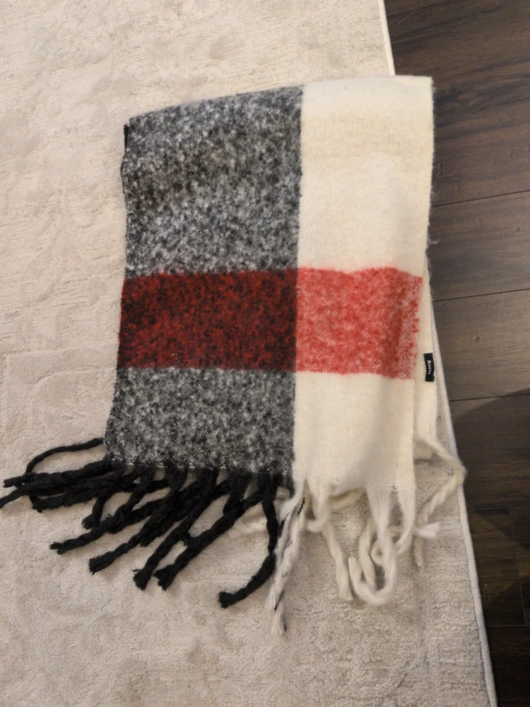 Large Fluffy Roots Plaid Scarf (men's/unisex)