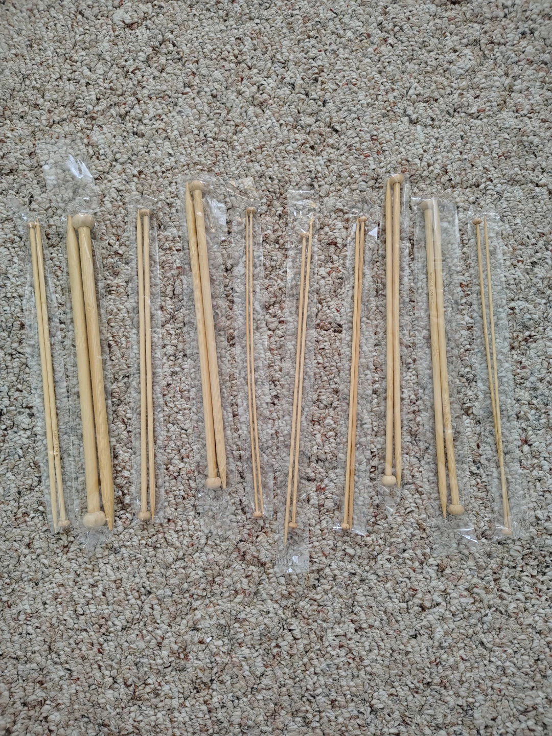 Bamboo Knitting Needles Set - 10 pairs