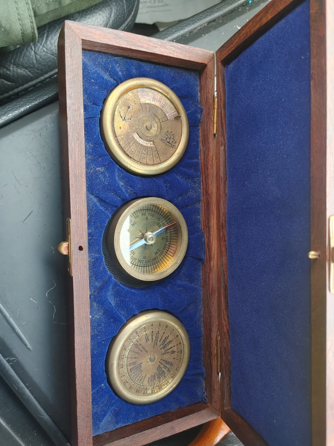 Vintage Brass Navigation Instrument Set