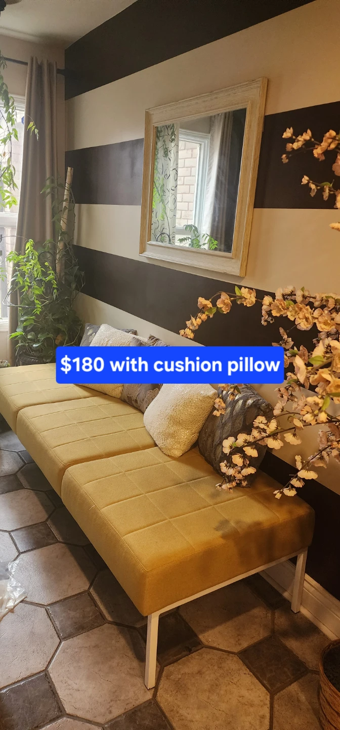 Yellow Loveseat with Cushions