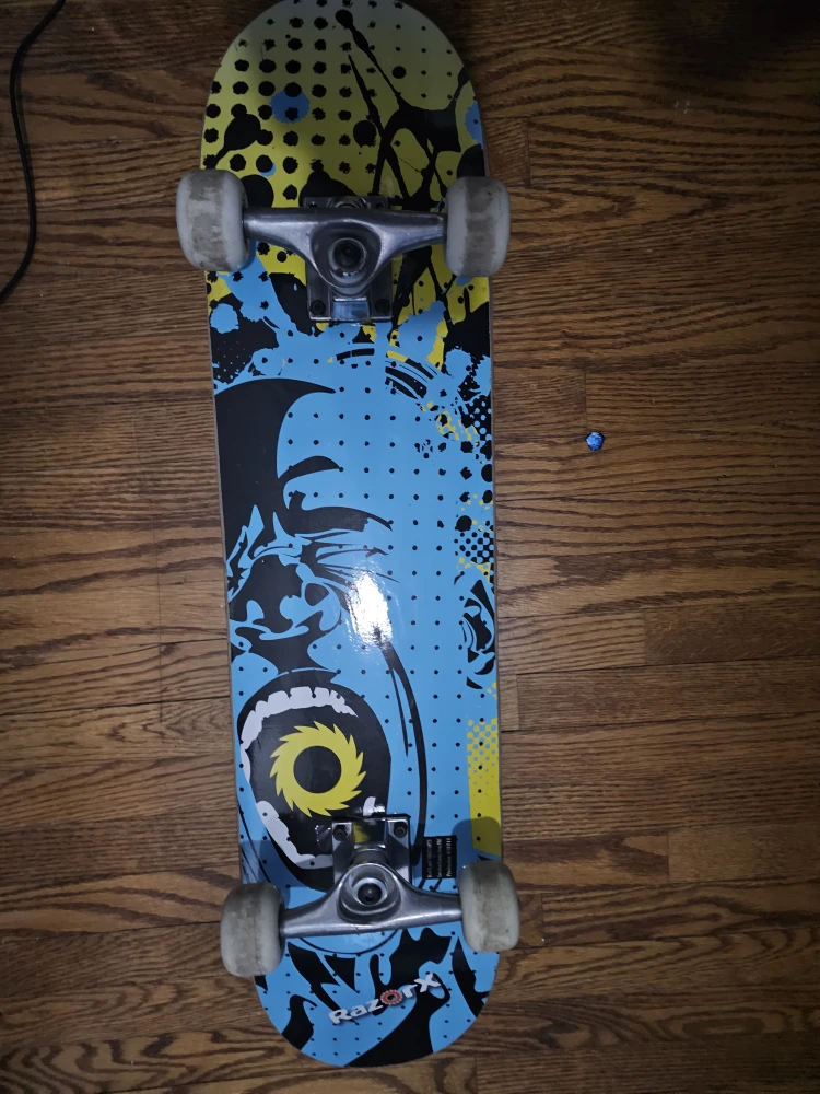 Razor Black and Blue Graphic Skateboard