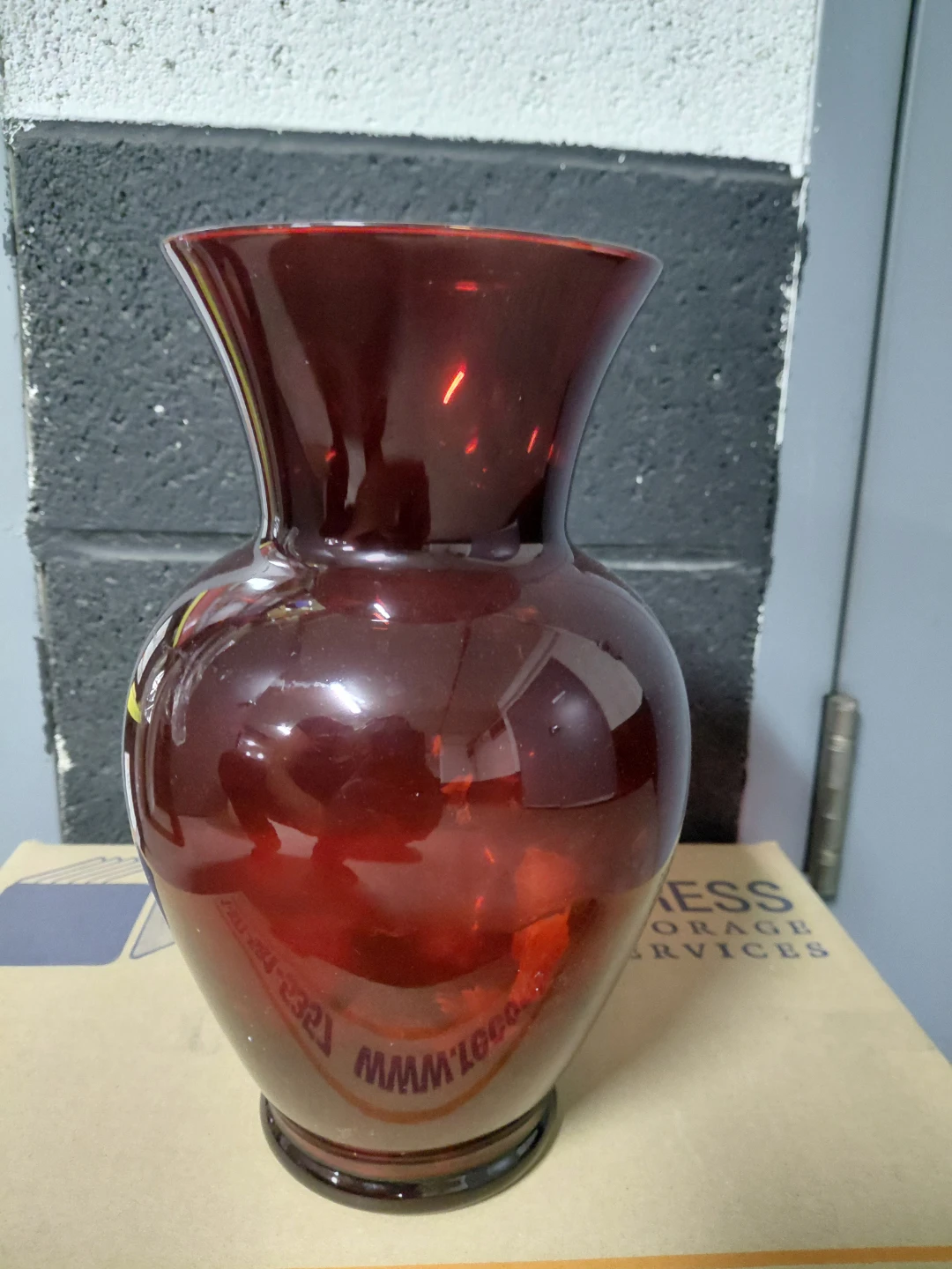Dark Red Glass Vase