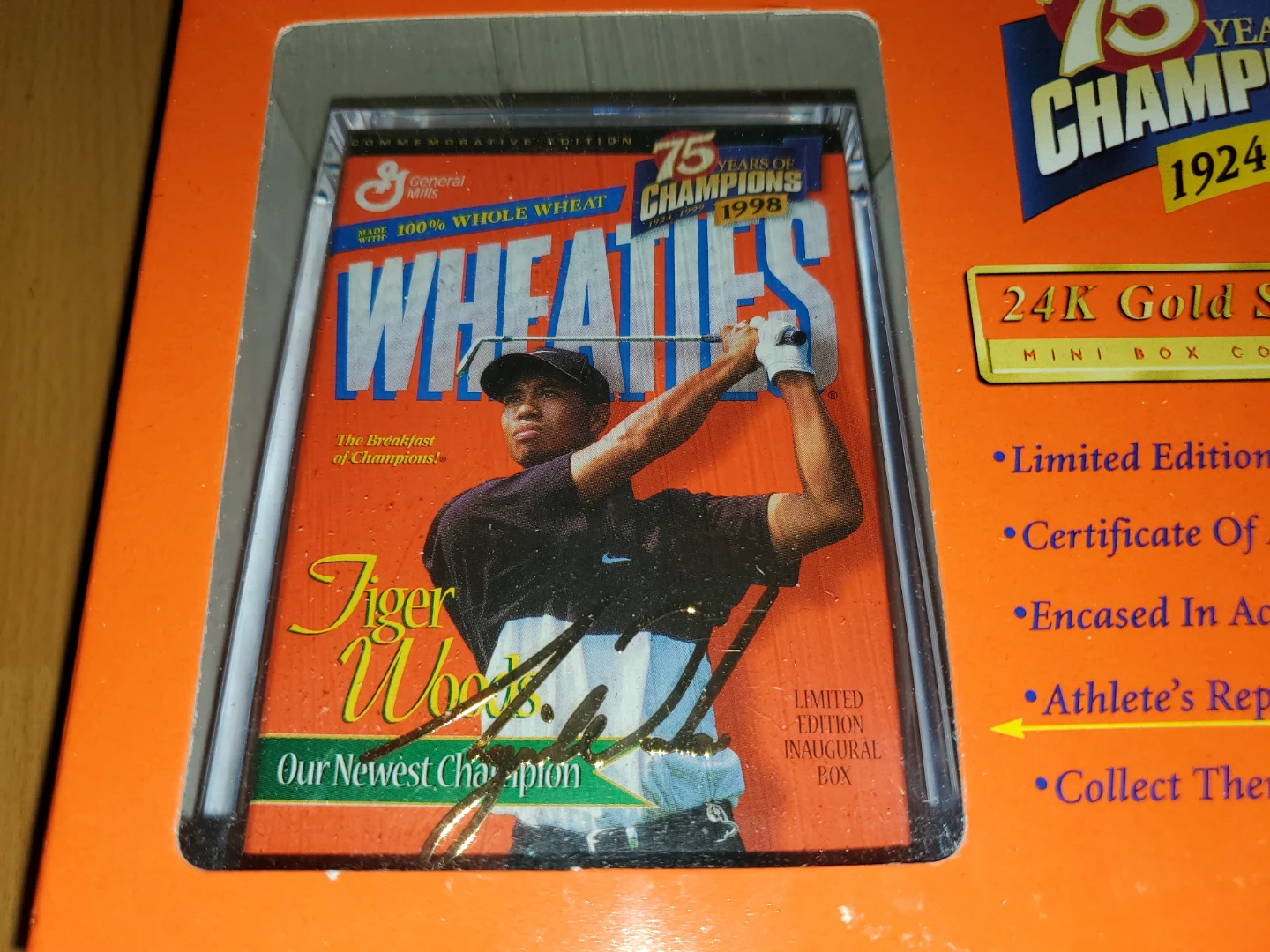 1999 Tiger Woods Wheaties 75th Anniversary Collectors Box - photo 4