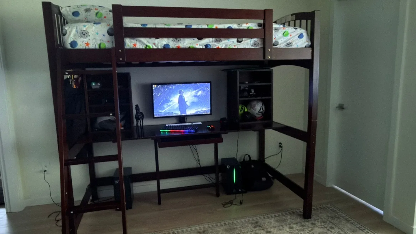 Loft Bed with Desk and Shelving