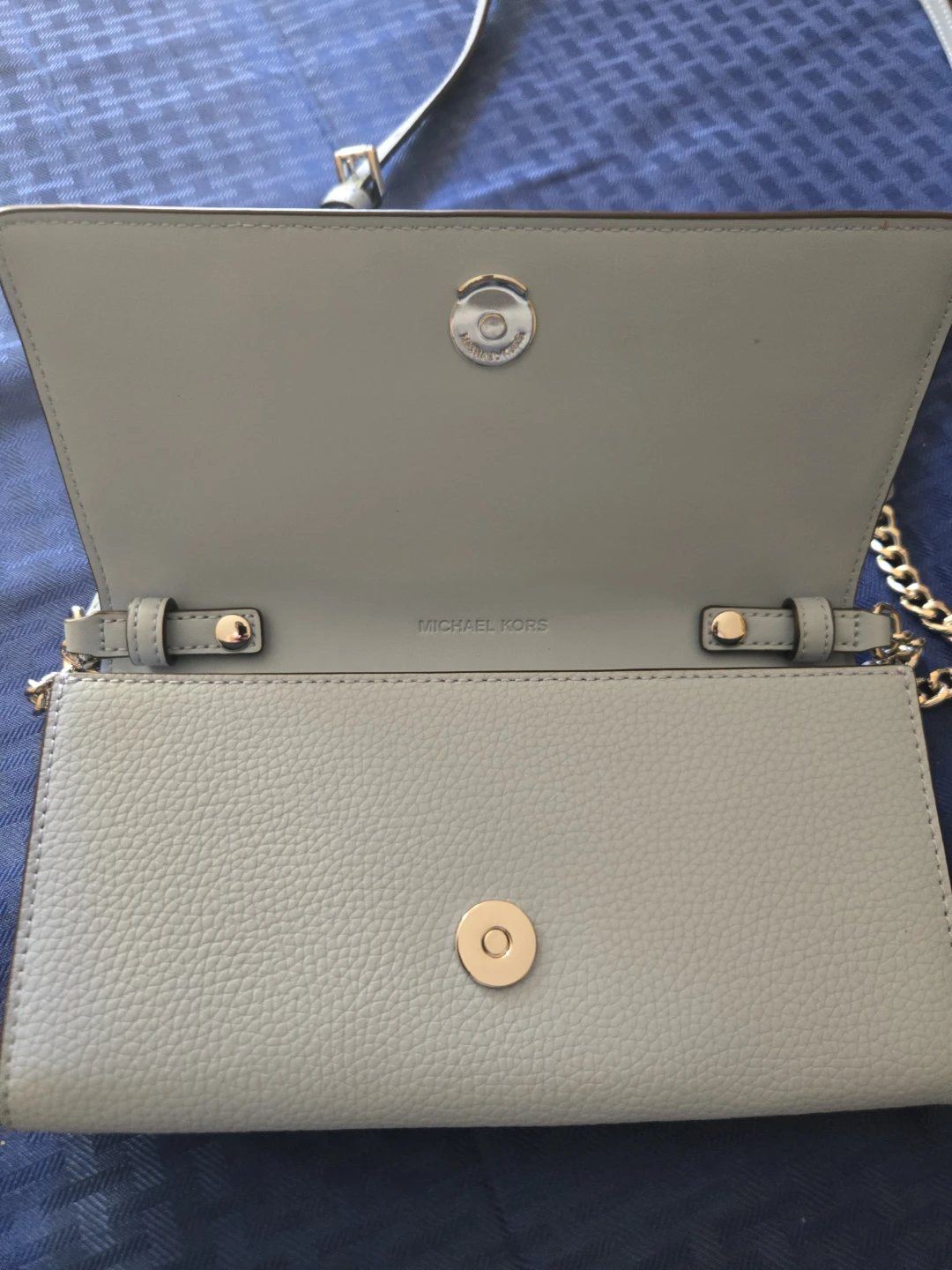 Michael Kors Light Grey Leather Wallet/Crossbody Bag - photo 3