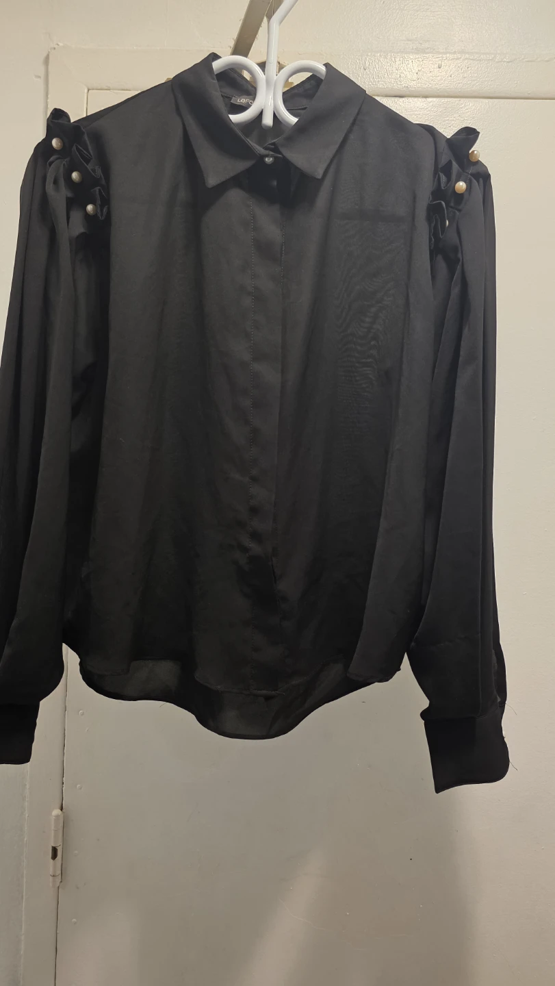Black Pearl Embellished Button-Up Shirt - photo 4