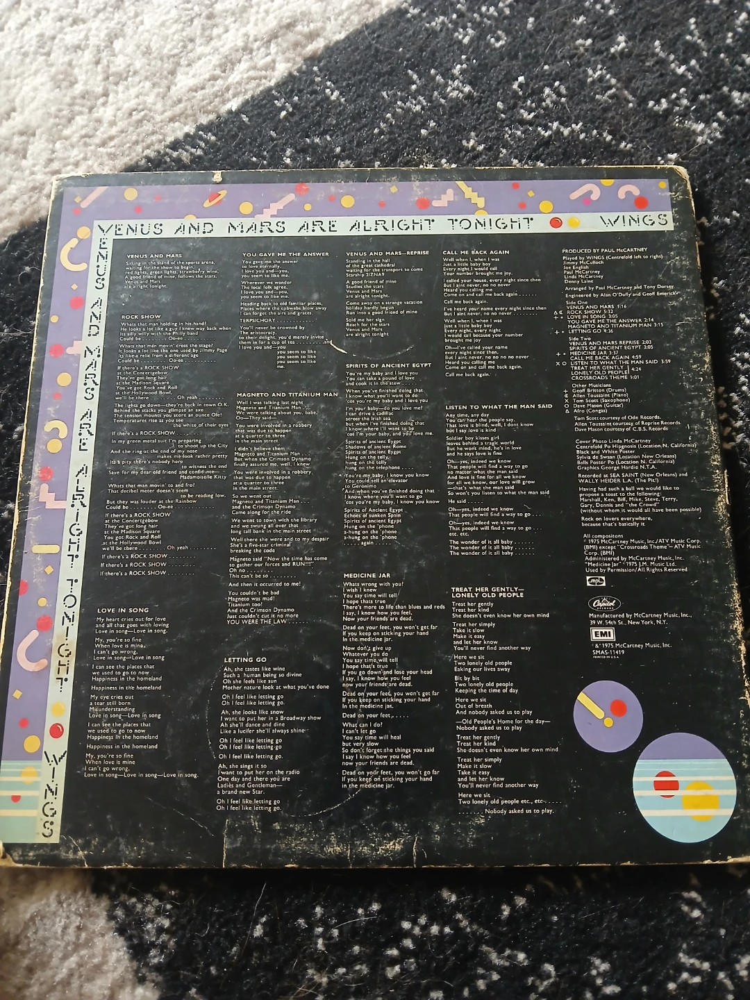 Wings Venus and Mars Vinyl LP Record - photo 2