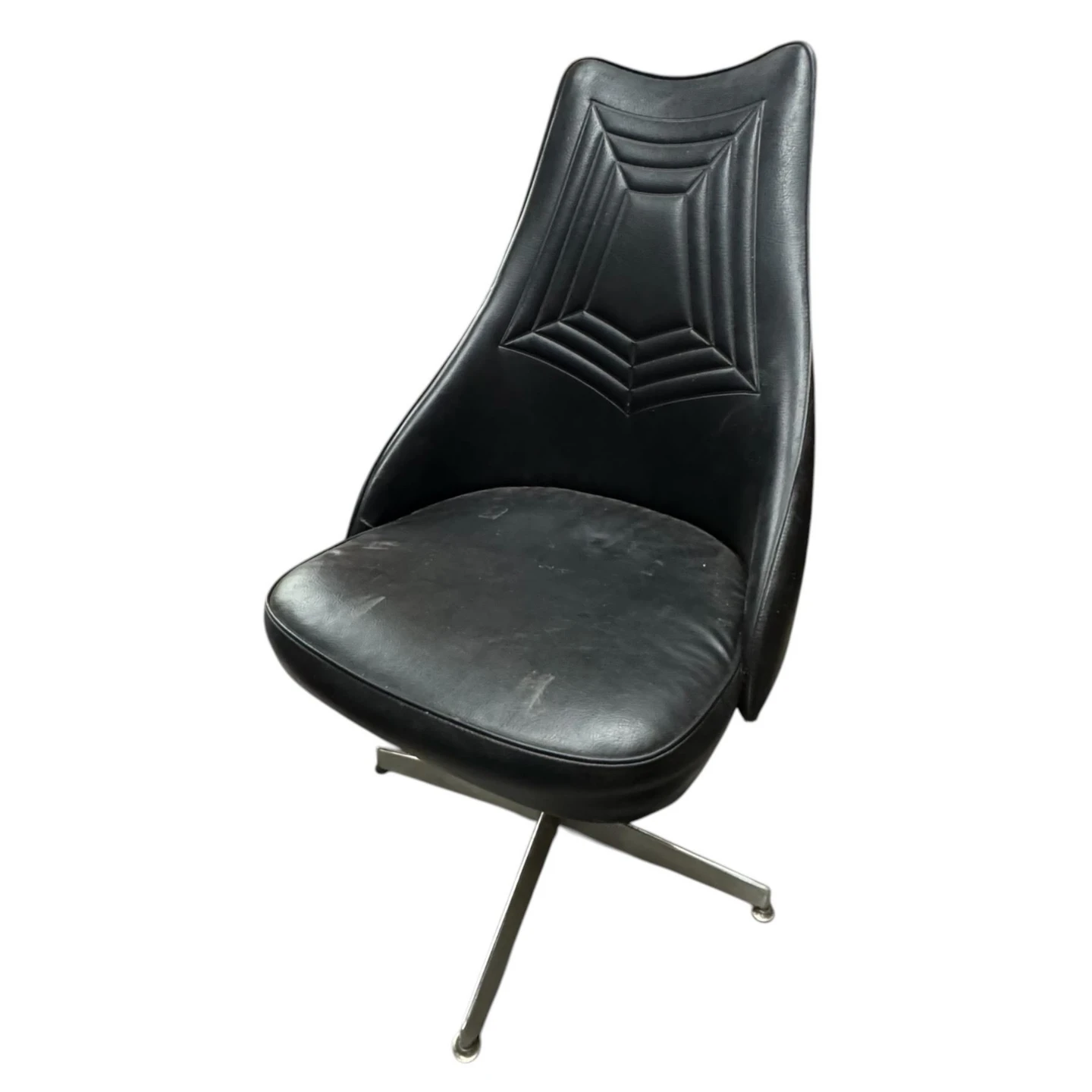 MCM Spider Web Design Chromecraft Atomic Swivel Task Chair - photo 2