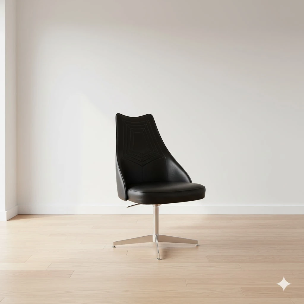 MCM Spider Web Design Chromecraft Atomic Swivel Task Chair - photo 4