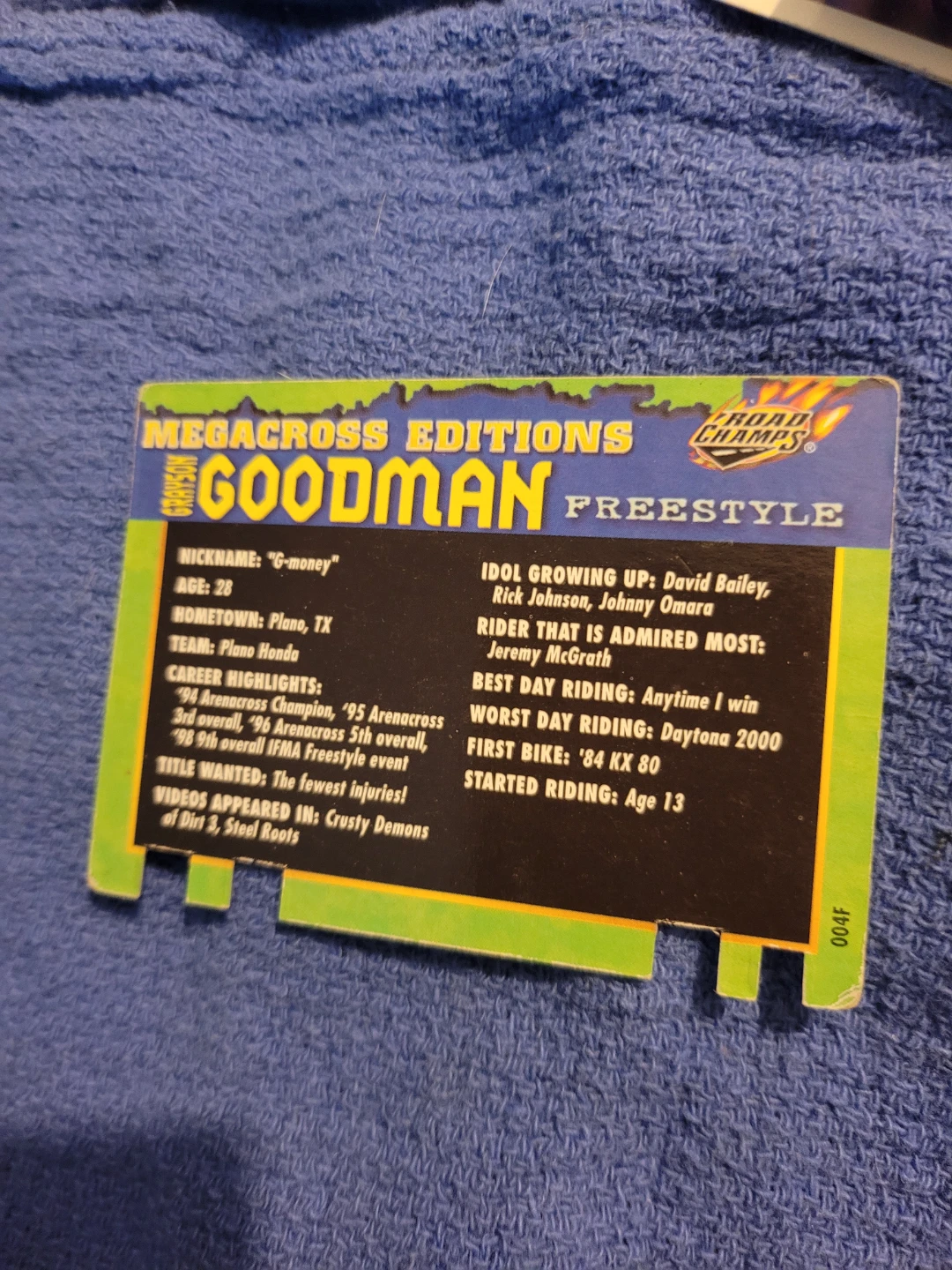 Grayson "G-Money" Goodman Freestyle MX Trading Card - photo 3