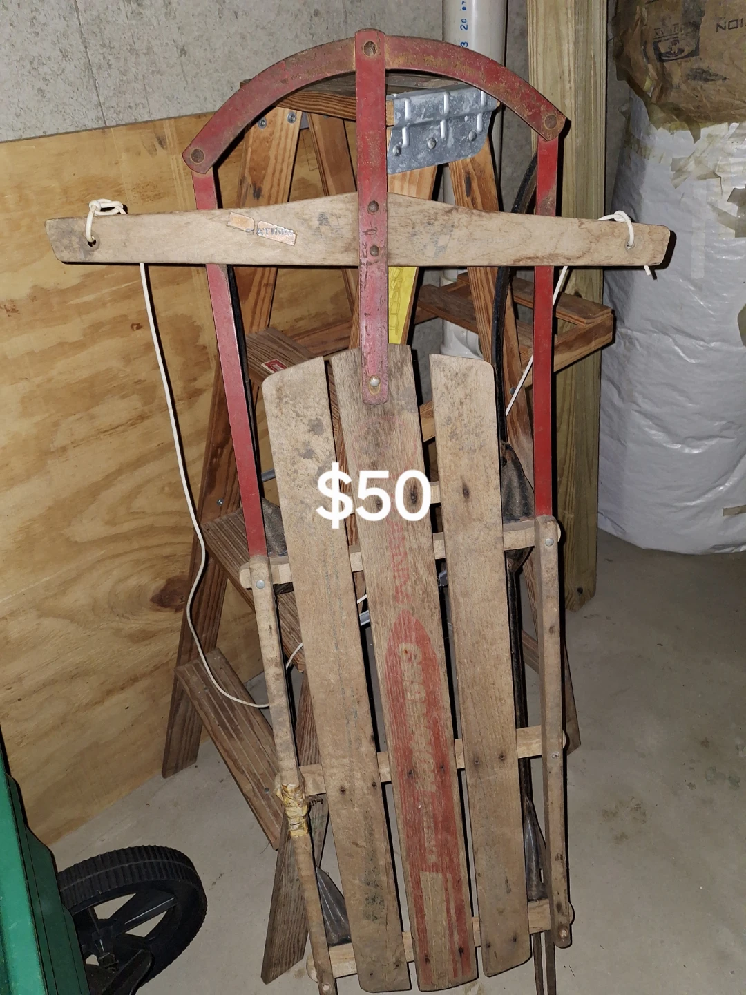 Vintage Wood and Metal Sled