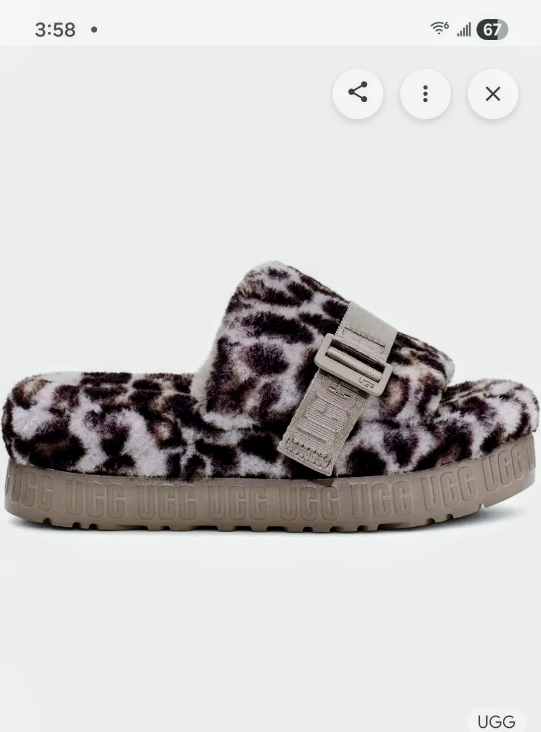 Ugg Fluffita Panther Print Slides Butterscotch