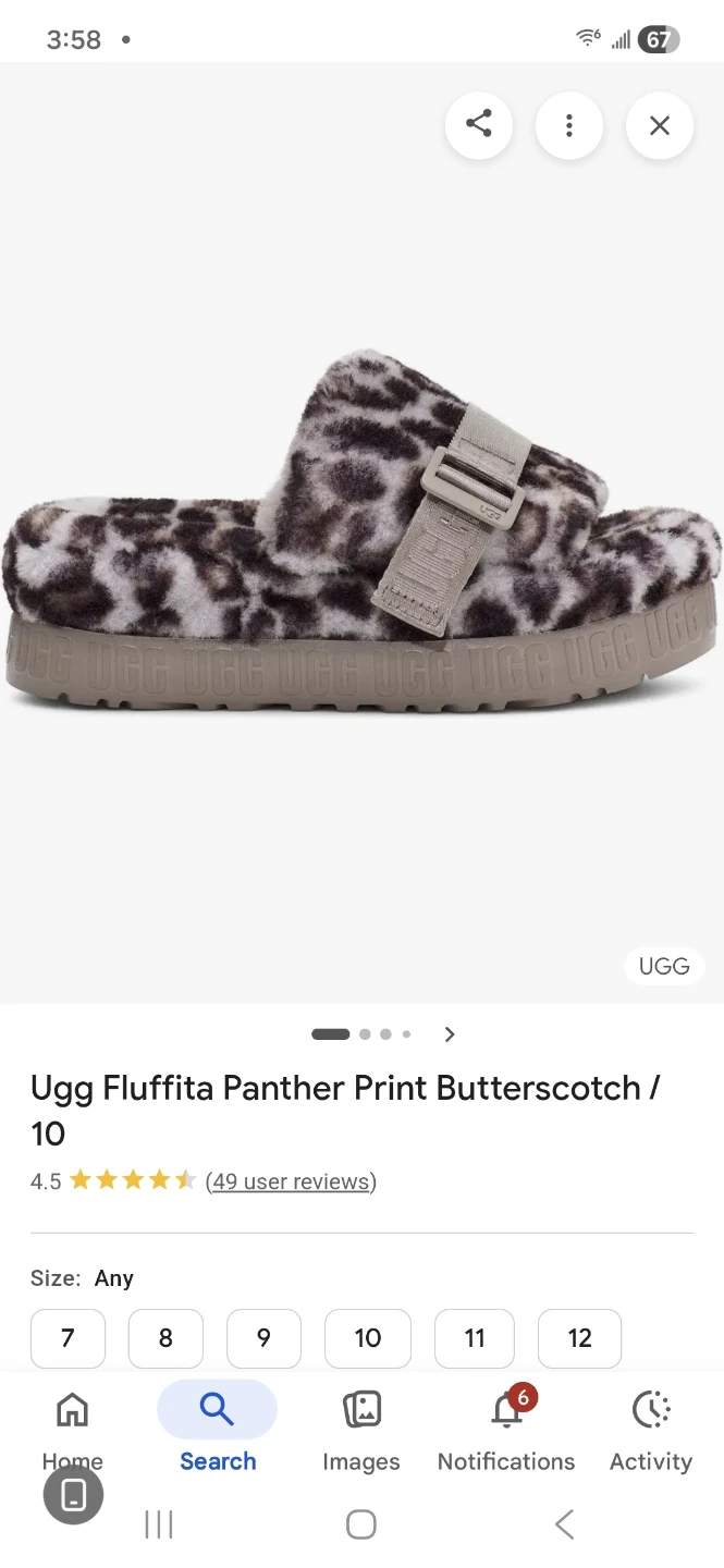 Ugg Fluffita Panther Print Slides Butterscotch - photo 3