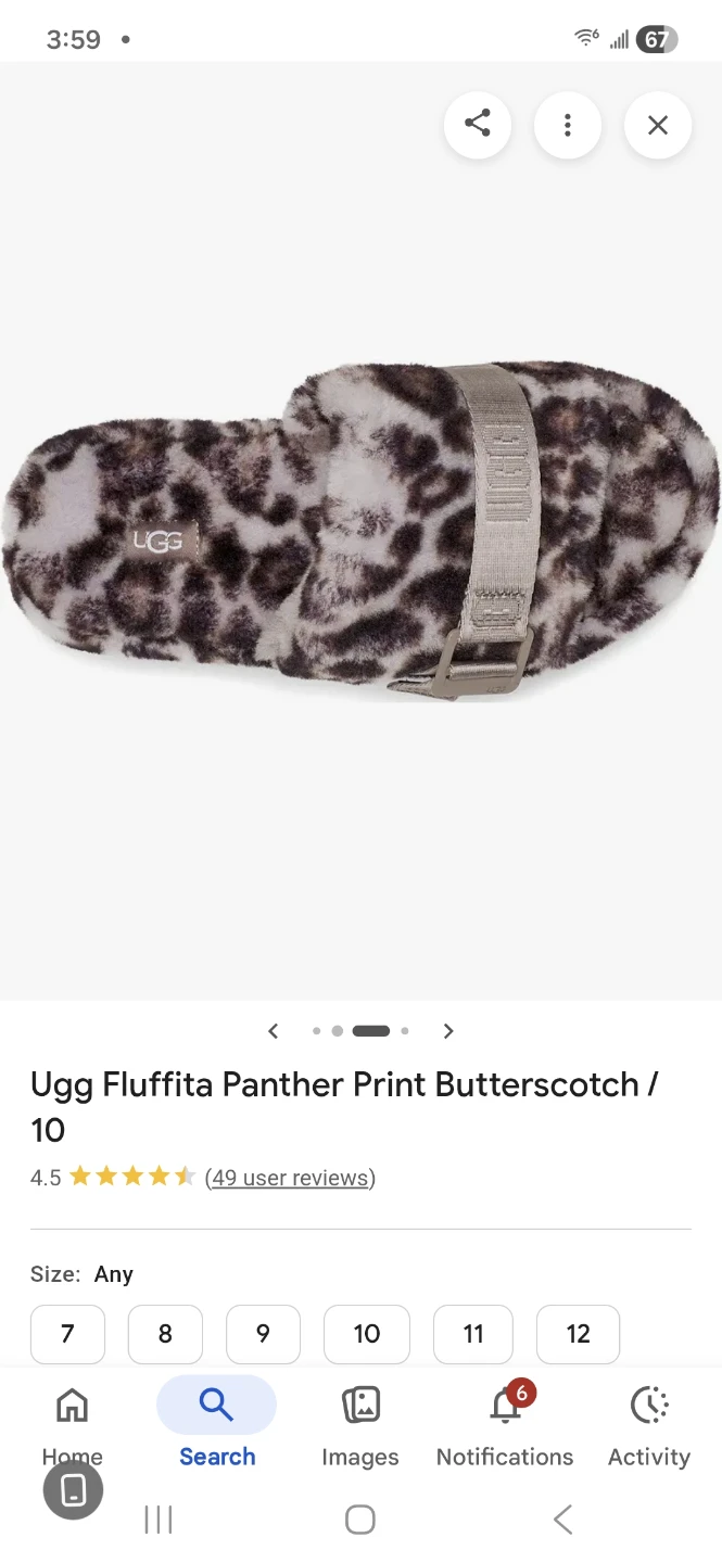 Ugg Fluffita Panther Print Slides Butterscotch - photo 4