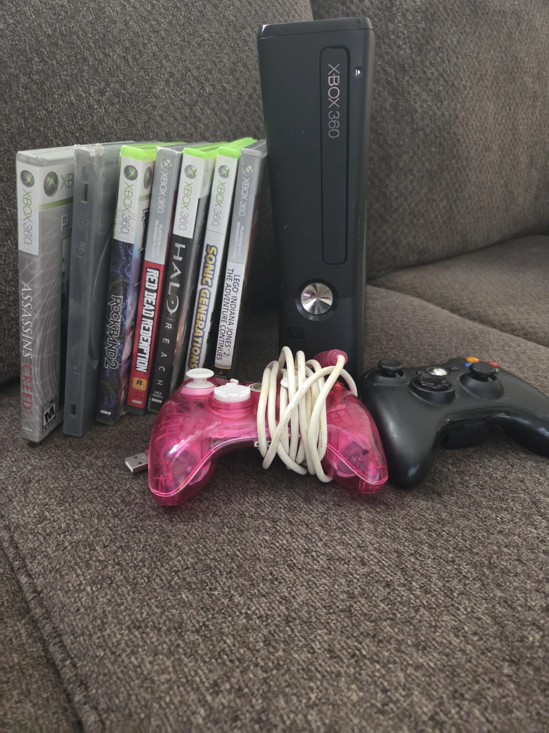 Xbox 360 Console with Games and Controllers