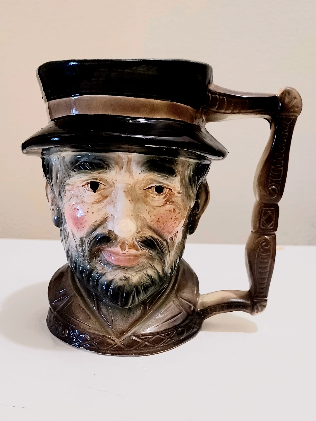 Vtg Hand Painted Toby Style Jug
