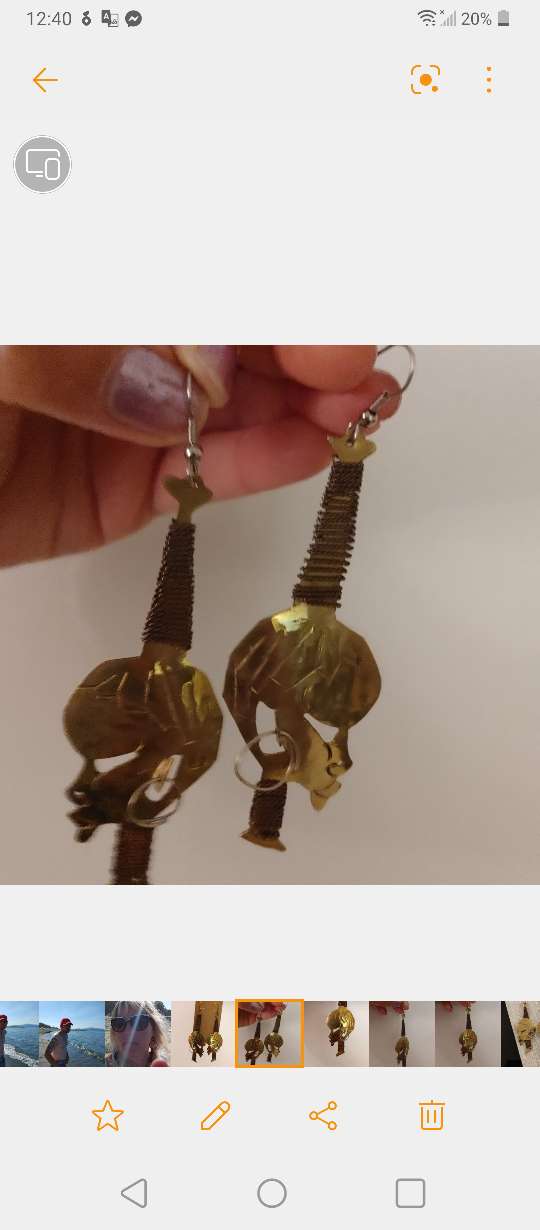 Unique Brass Skull Dangle Earrings New